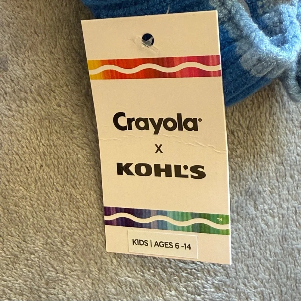 NWT Crayola x Kohls Princess Blue Kid's Gloves Age 6-14